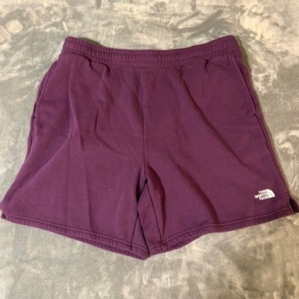 The North Face Mens Purple Fleece‎ Sweat Shorts XL Relaxed Fit Elastic Waist